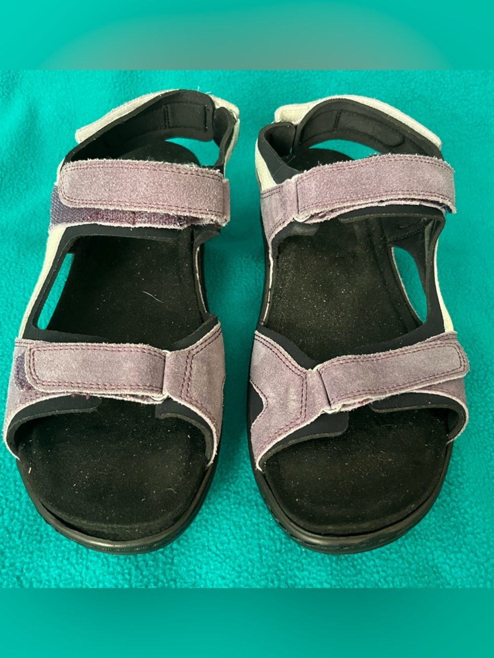 Fidelio Australian Design Gini G Adjustable Purple Suede Strap Sandals Sz 41